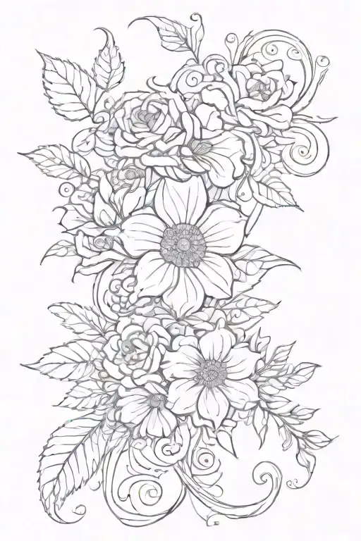 Floral Design Featuring Name Written