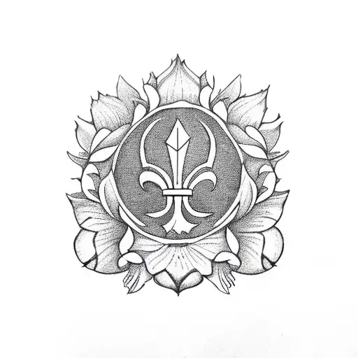 Fleur De Lys Scout Avec Des Fleurs Et Des Sjmbole De Star Wars