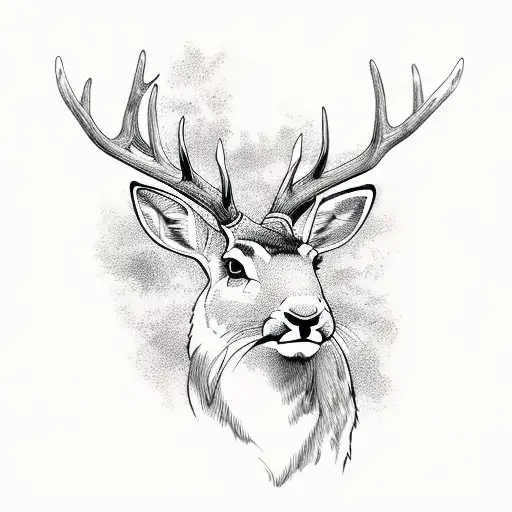 Majestic Scene With Deer Rabbit And Fish