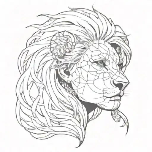 Lion Girl Face