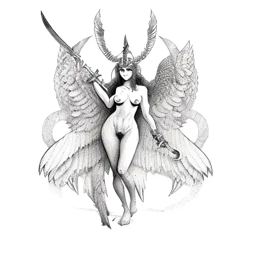 Nude Valkyrie With Sword