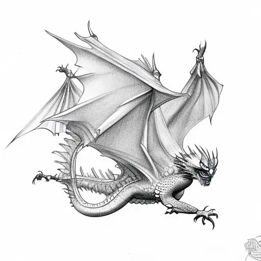 Merlin Falcon And Dragon Flying Around