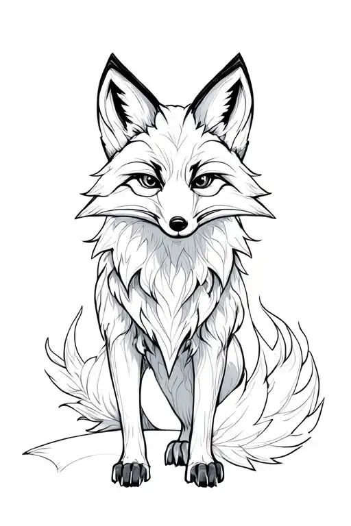 Strong Fox Protects Children