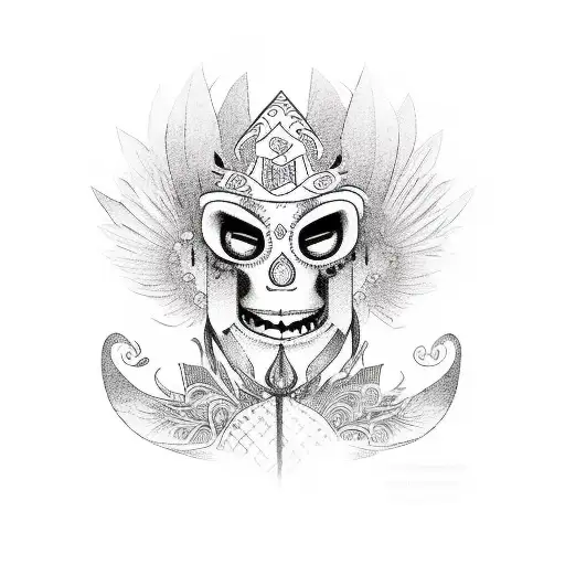 Character From Mexican Folklore In A Traditional Style