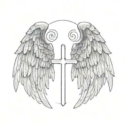 Angel Wings And Cross