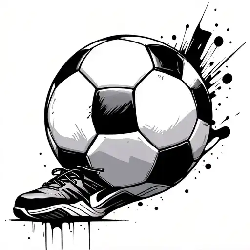 Soccer Ball With Sports Shoes