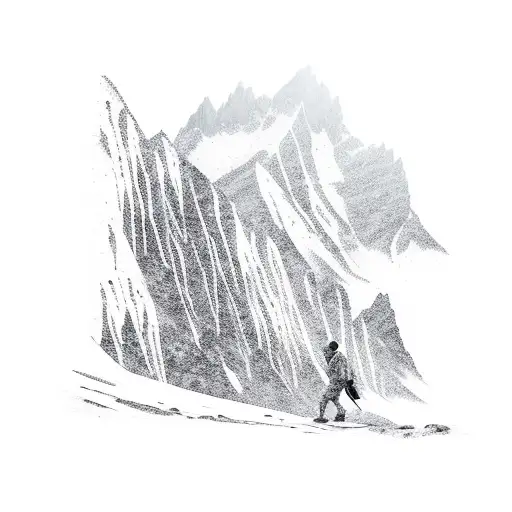 A Silhouette Of A Hiker Against A Snowy Mountain Backdrop