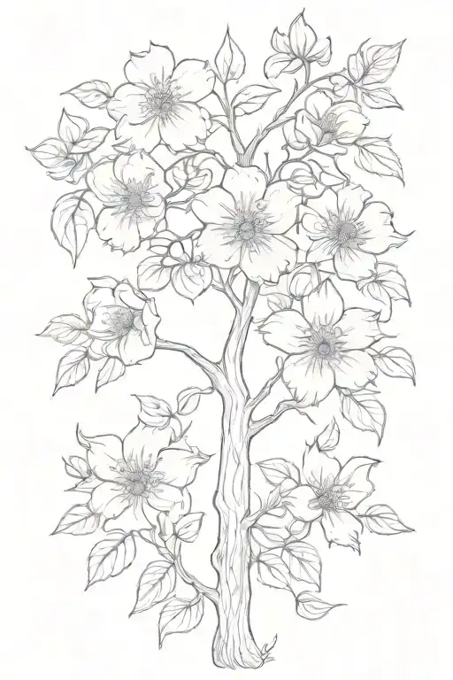 May And August Birth Flowers Growing Tree Tattoo