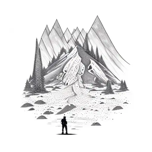 Gibson Guitare And Mountain With Trees And Mountainbike