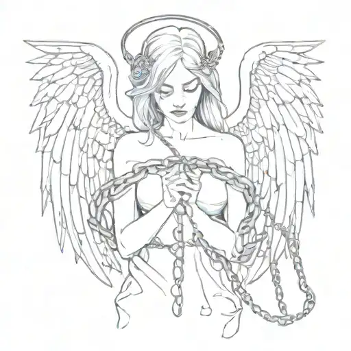 Angel And Chains Wrapped Loosely