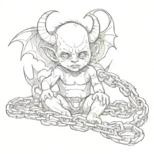 Baby Demon With Chains