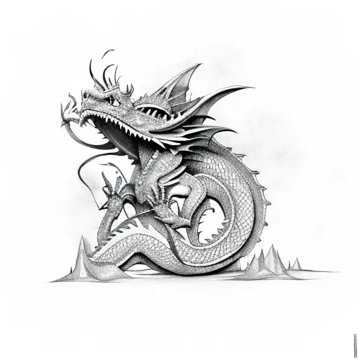 Dragon With The Word Easyflicks And Xavier