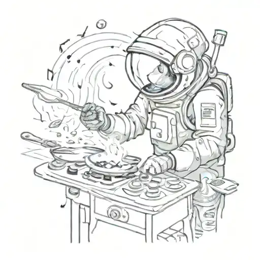 Space Man Cooking Music Notes