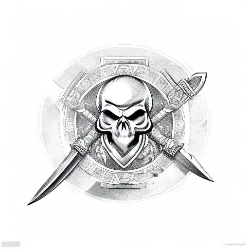 Greek Sword With Skull