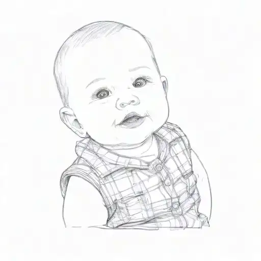 A Baby In A Plaid Dress