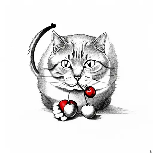 Cat With A Cherry