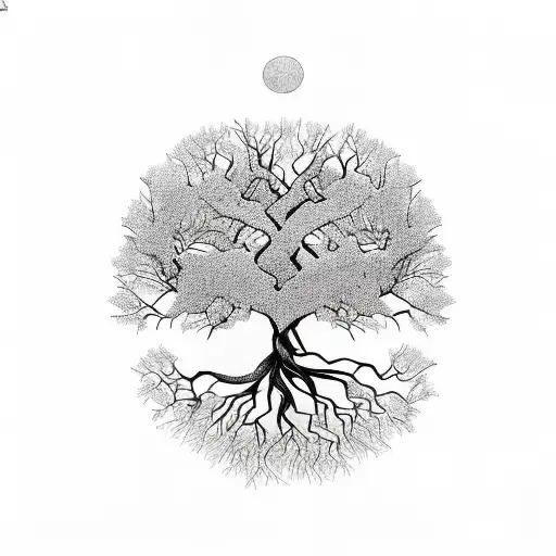 Tree Of Life With Broken Branches And Family Issues