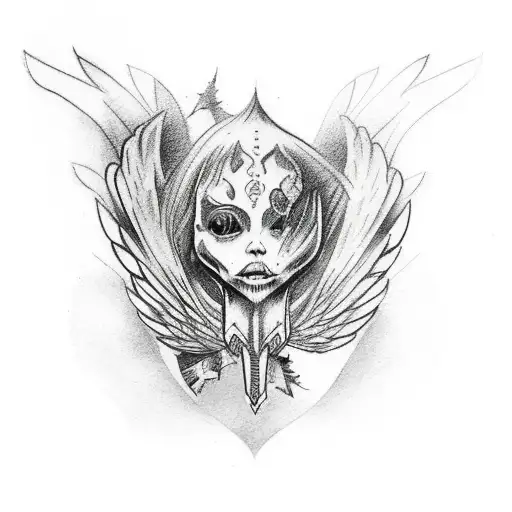 Falling Angel Tatto Back For Men