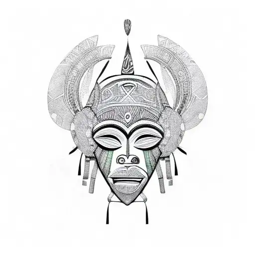 An African Tribal Mask With Reggae Patterns