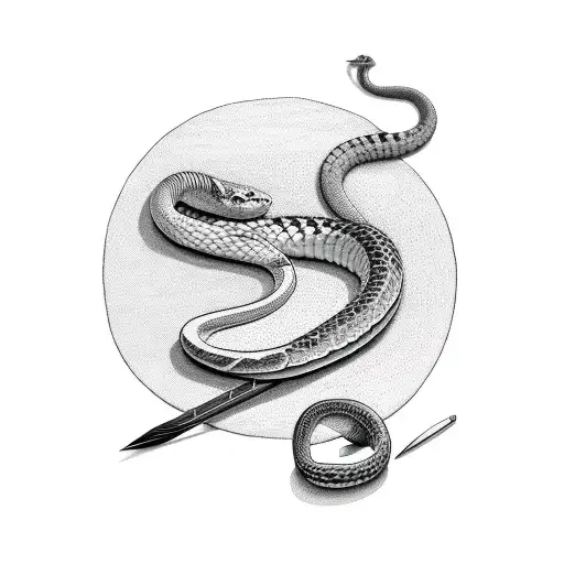 Master Sword With Rattle Snake Rapped Around It