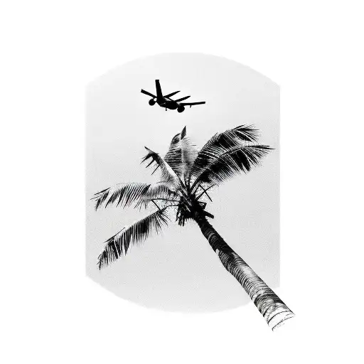 Palm Tree With Airplane