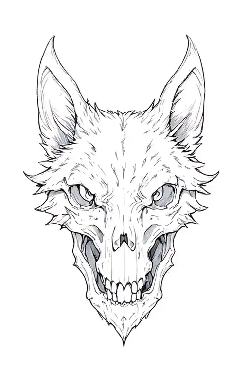 Human Wolf Skull
