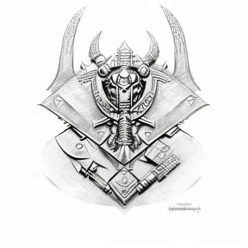 A Sketch-like Design Featuring Iconic Warhammer 40000 Symbols