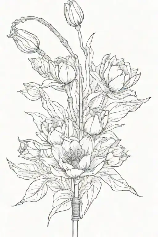 Fishing Pole Red Tulips