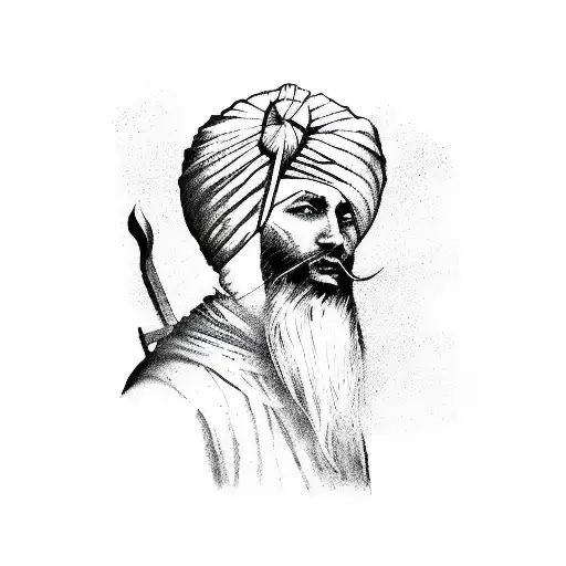Warrior Saint Sikh Silhouette