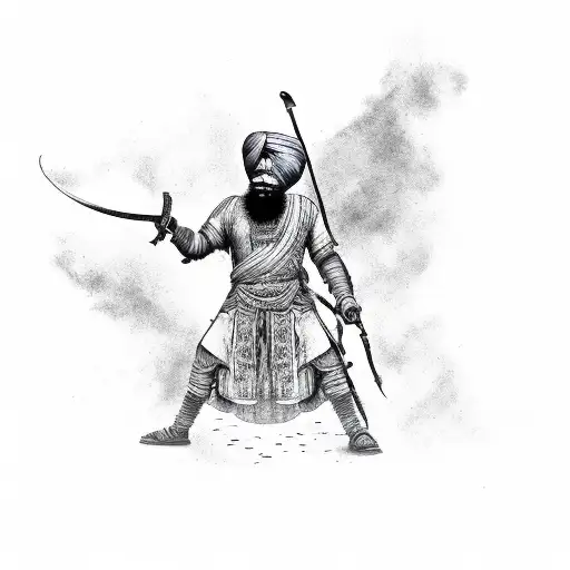 Warrior Sikh Silhouette