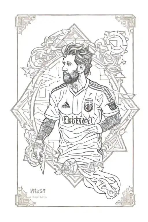 Messi Card Design Featuring Iconic Symbols