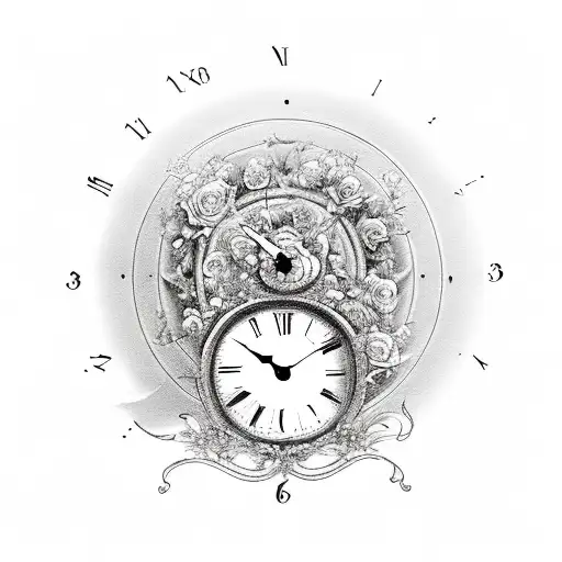 Clock With Roses And Angel