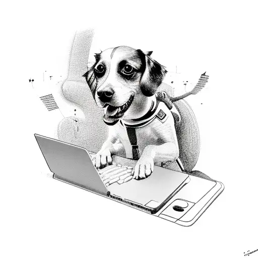 A Dog Doing A Victory Dance On Top Of A Computer Keyboard