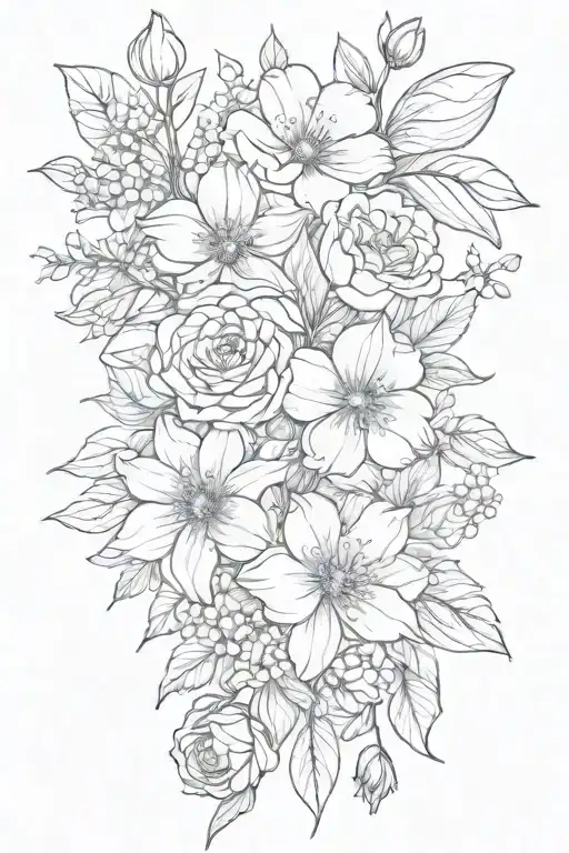 January March July December Birth Flower Bouquet