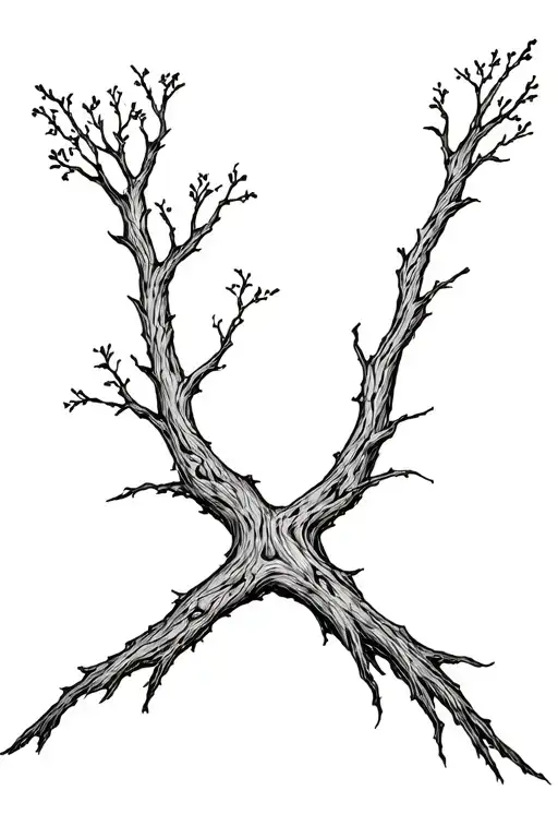 Y Shaped Willow Tree - Brinley And Rayden Carved Into The Wood