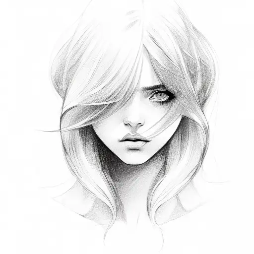 Beautiful Girl Loose Hair Side Profile