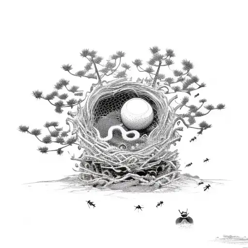 Bee's Nest In A Bonsai Tree