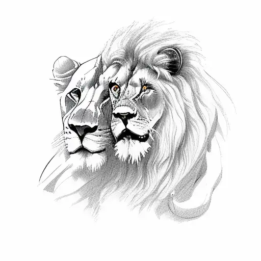 Lion Guarding Female Archer