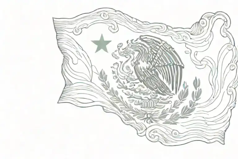 Mexican Flag With Last Name Incorporated