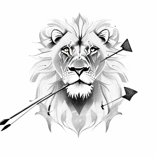 A Lion Shooting Arrows