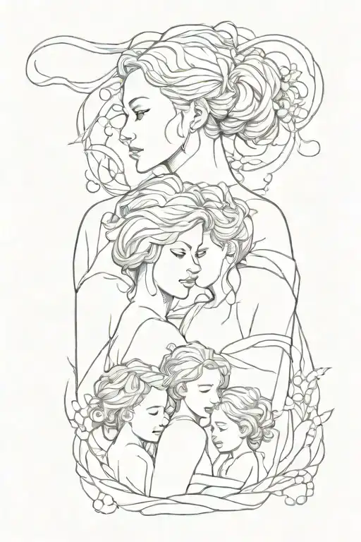 Mother Daughters Minimalist