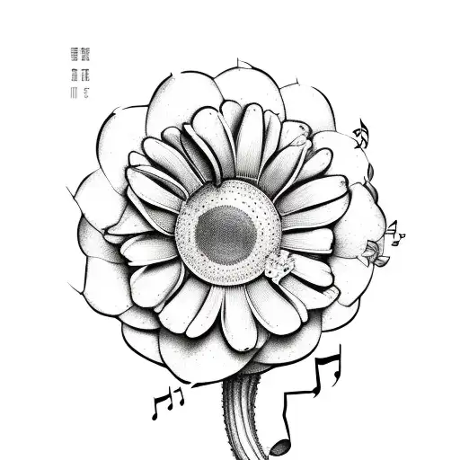 Flowers With Music Note Stem