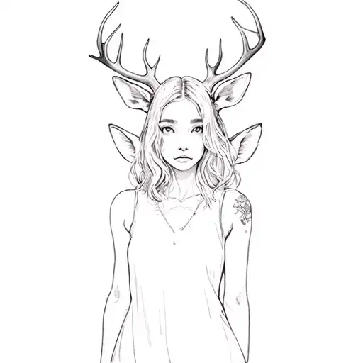 A Girl With Deer Antlers