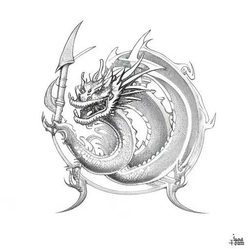 Dragon With Trident