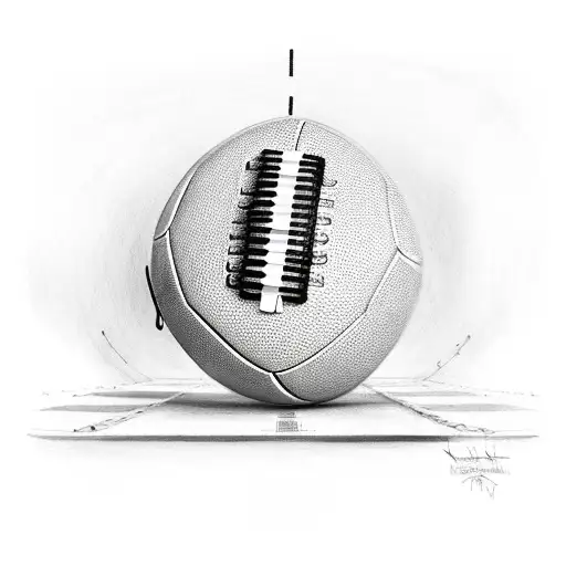 A Football Field With Musical Instruments As Goalposts