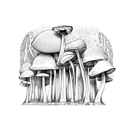 Forest With Mushrooms