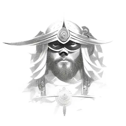 Shining Warrior With Blindfold