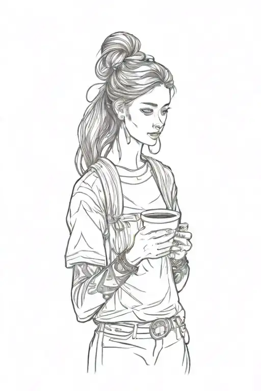 A Girl Holding A Cup Of Coffee