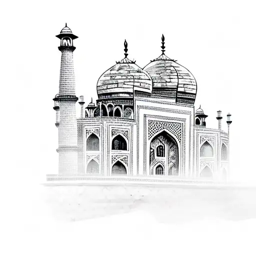 Open Book And Taj Mahal Between Both Book Sides