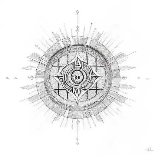An Intricate Norse Symbol Intertwined With A Sunburst